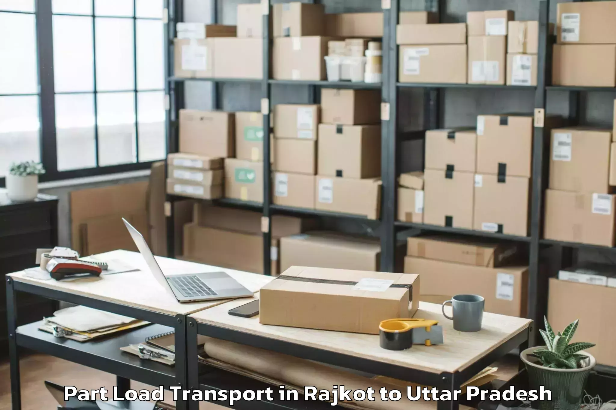 Trusted Rajkot to Pahasu Part Load Transport